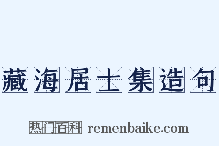 藏海居士集造句是什么意思的图片
